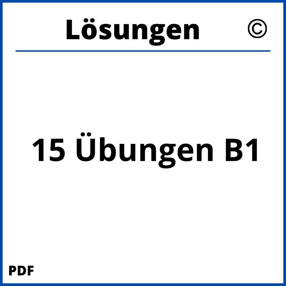 15 Übungen B1 Lösungen Pdf