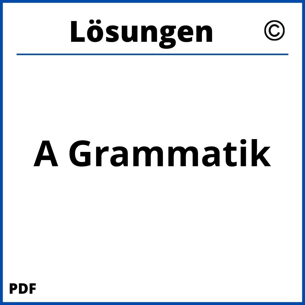 A Grammatik Lösungen Pdf