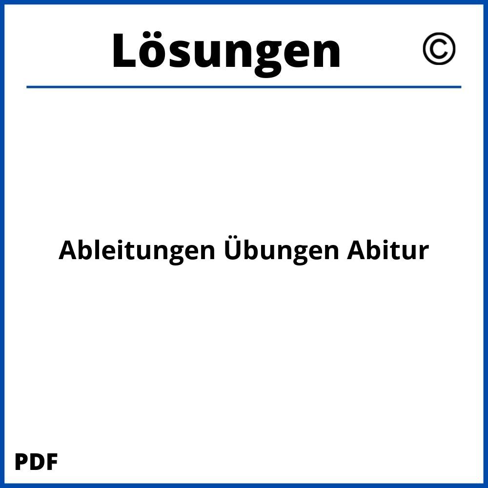 Ableitungen Übungen Mit Lösungen Abitur Pdf