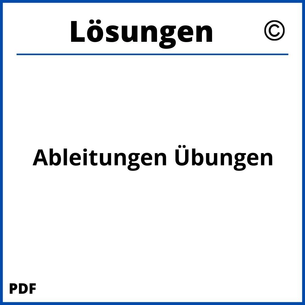 Ableitungen Übungen Mit Lösungen Pdf