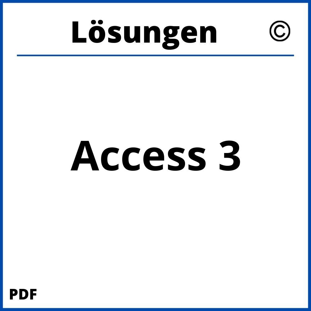 Access 3 Lösungen Pdf