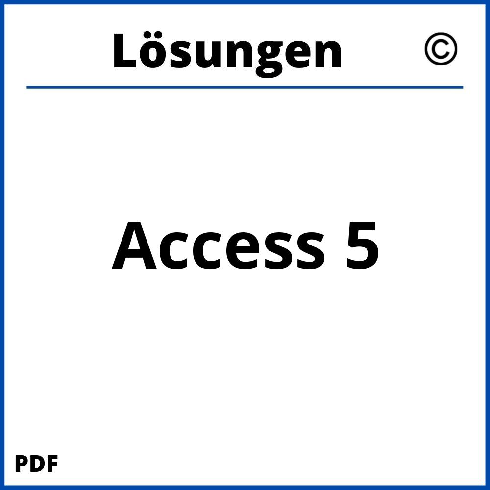 Access 5 Lösungen Pdf