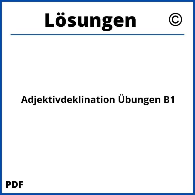 Adjektivdeklination Übungen Mit Lösungen Pdf 2024