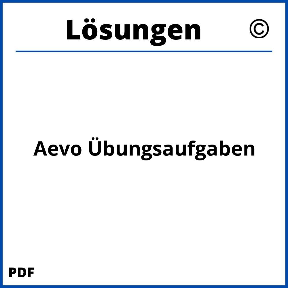 Aevo Übungsaufgaben Mit Lösungen Pdf