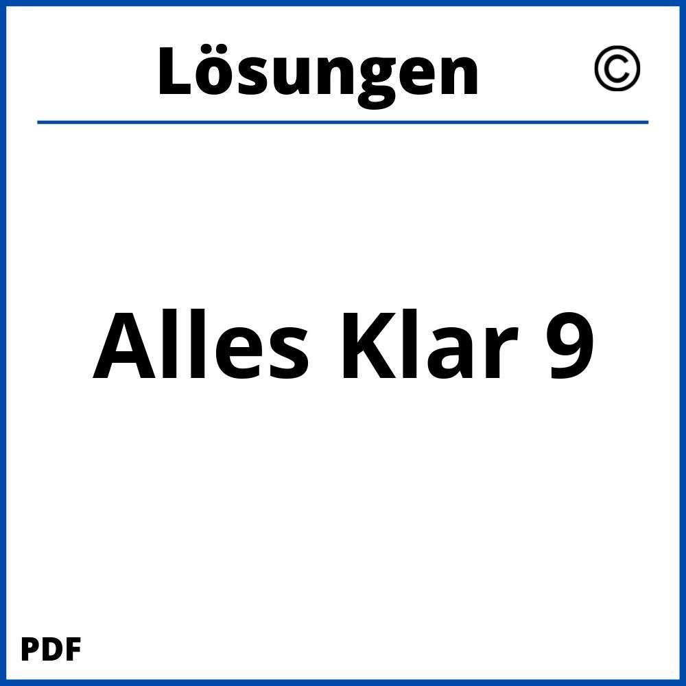 Alles Klar 9 Lösungen Pdf