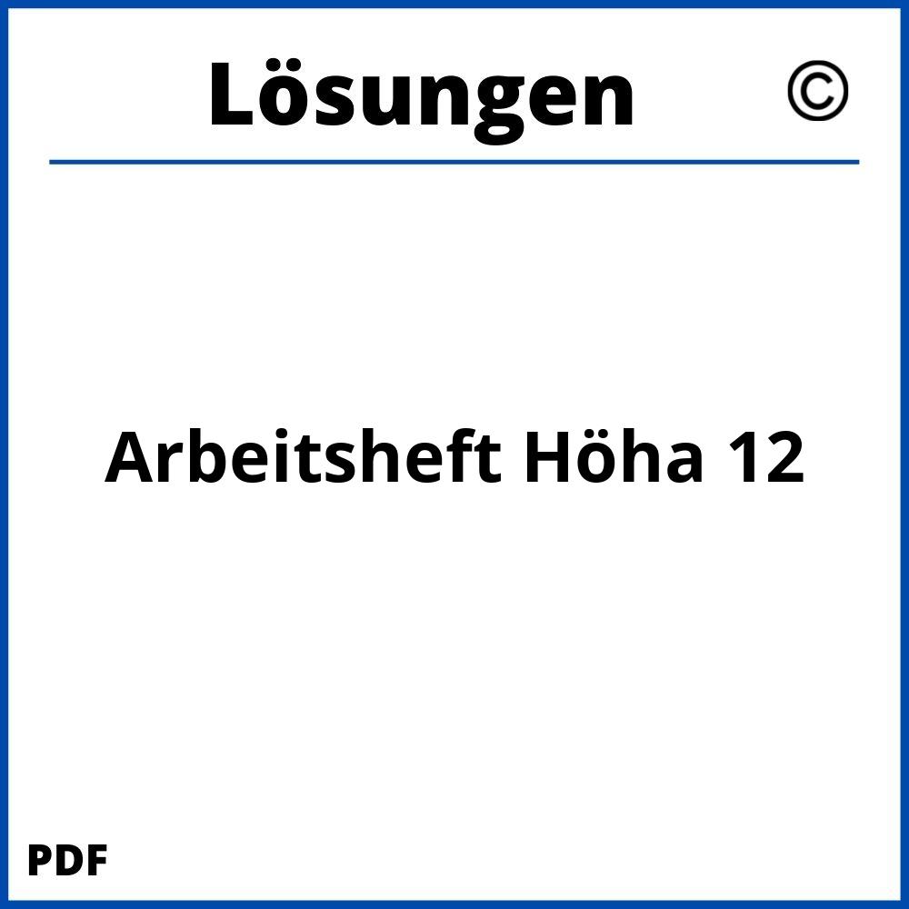 Arbeitsheft Höha 12 Lösungen Pdf