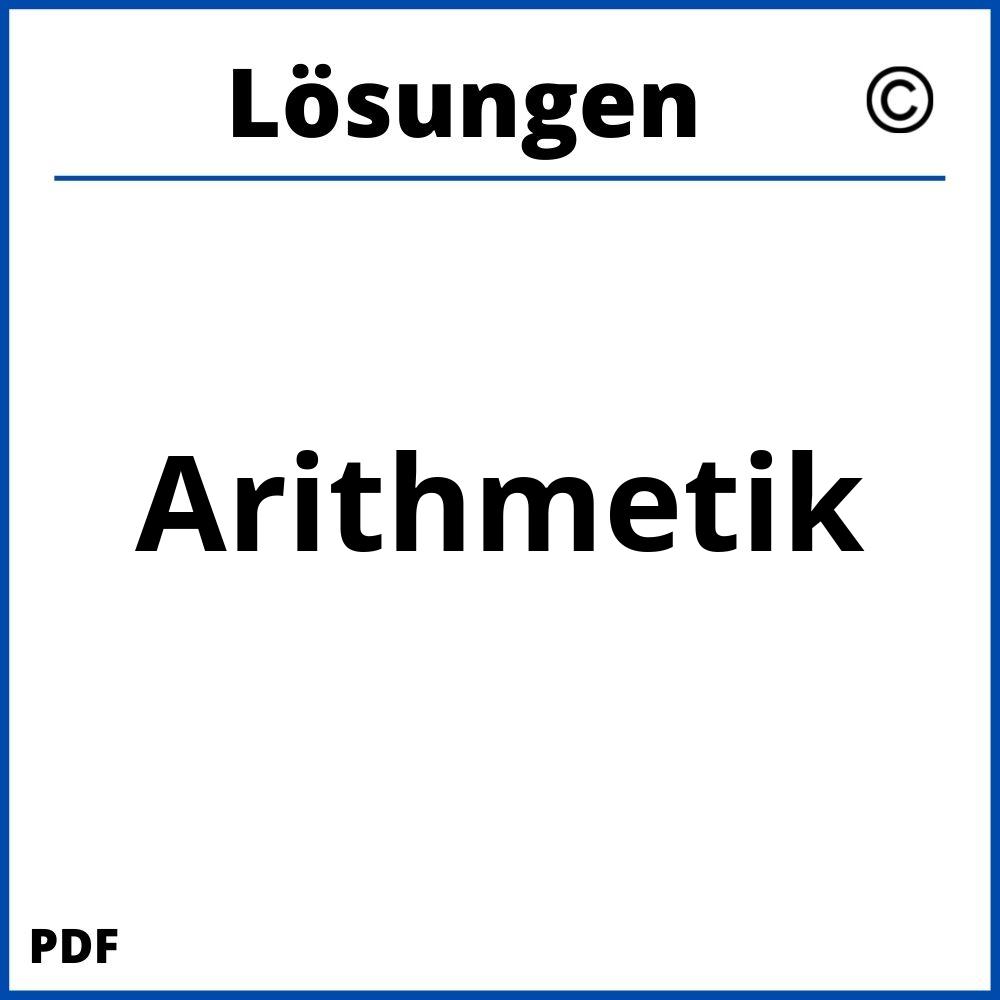 Arithmetik Aufgaben Und Lösungen Pdf