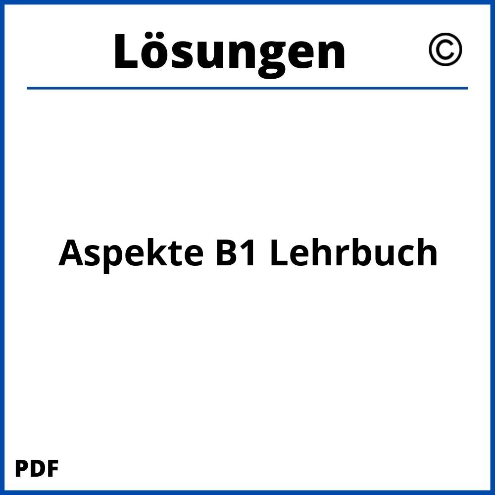 Aspekte B1 Lehrbuch Lösungen Pdf