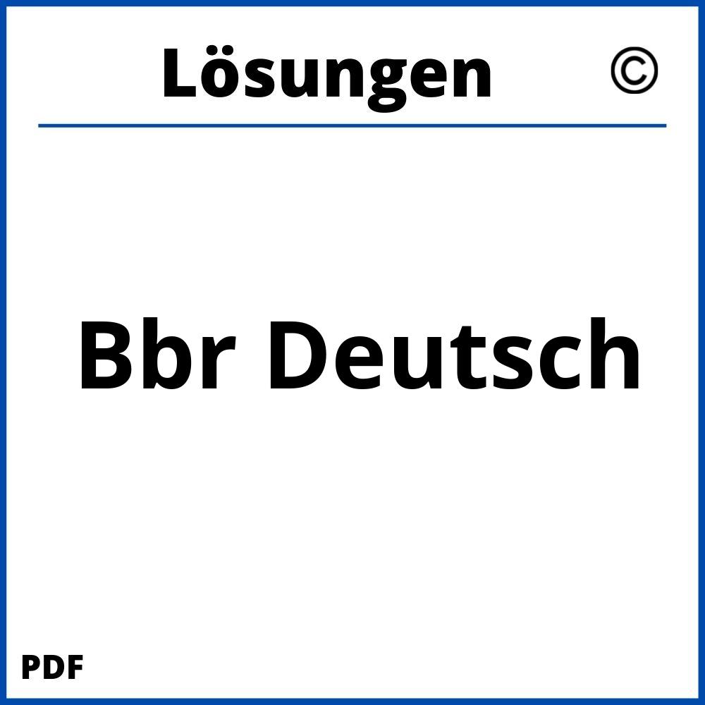 Bbr Deutsch  Lösungen Pdf