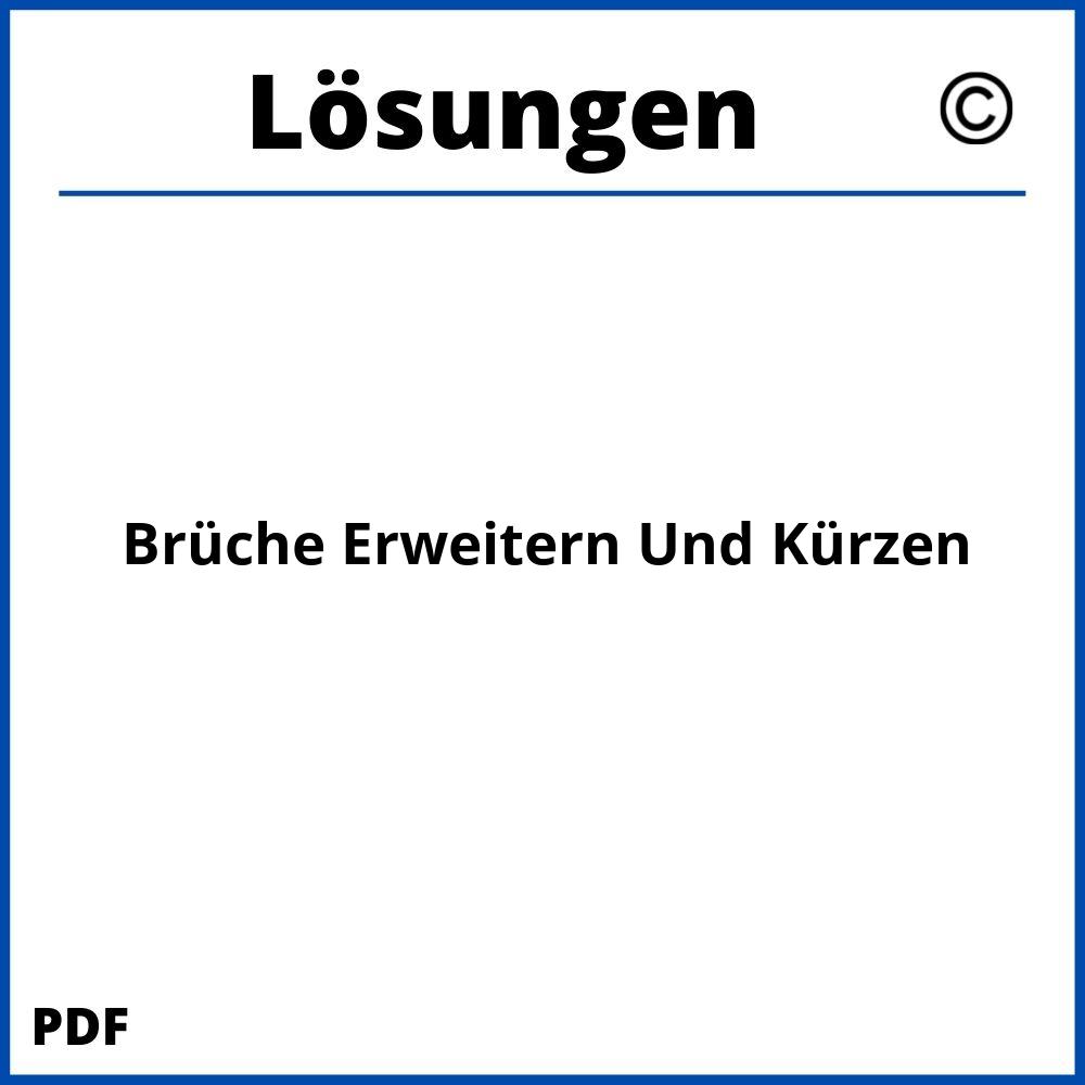 Brüche Erweitern Und Kürzen Pdf Mit Lösungen