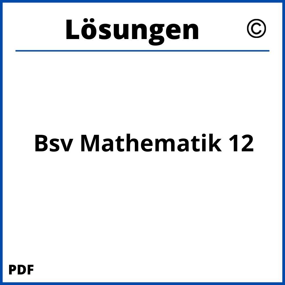 Bsv Mathematik 12 Lösungen Pdf