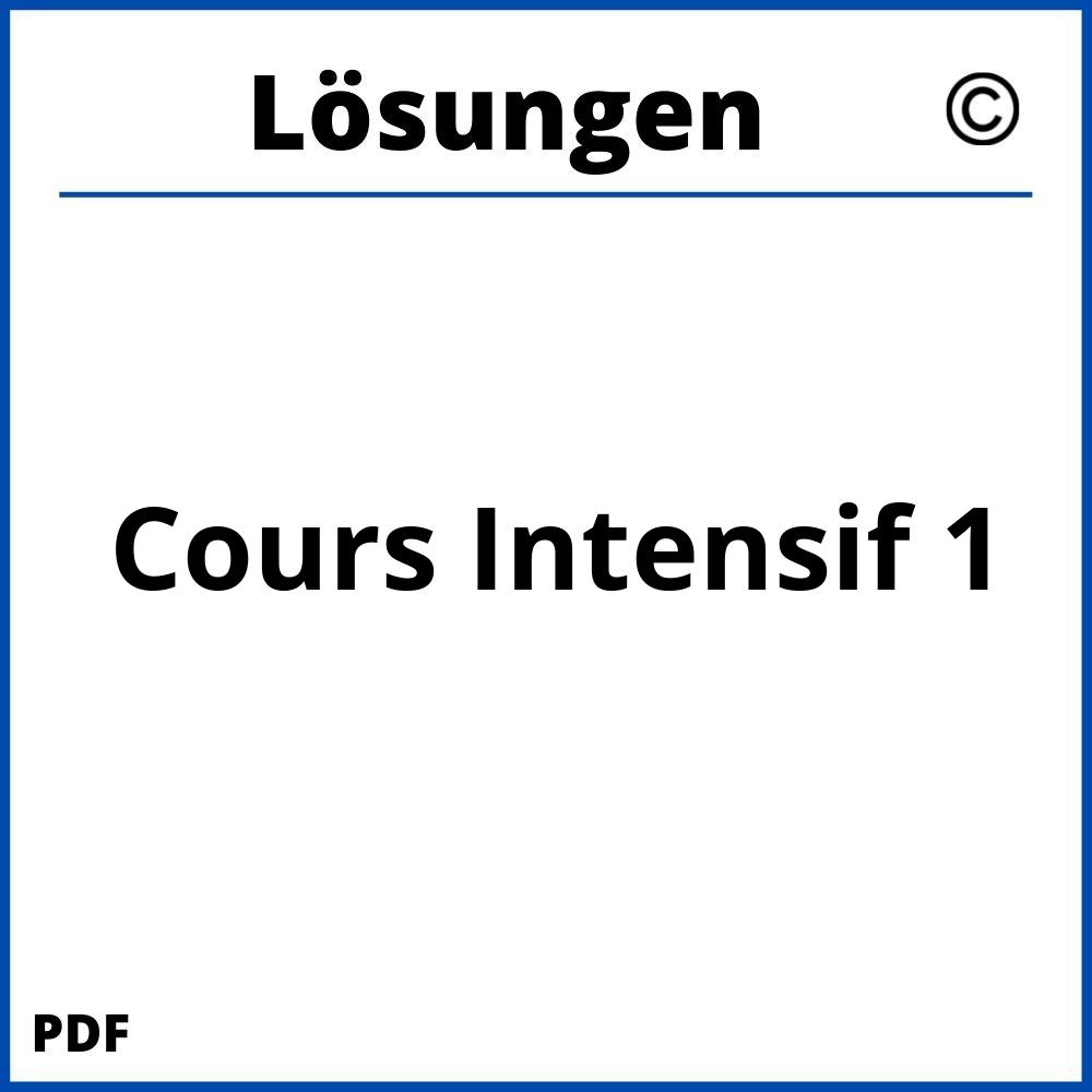 Cours Intensif 1 Lösungen Pdf