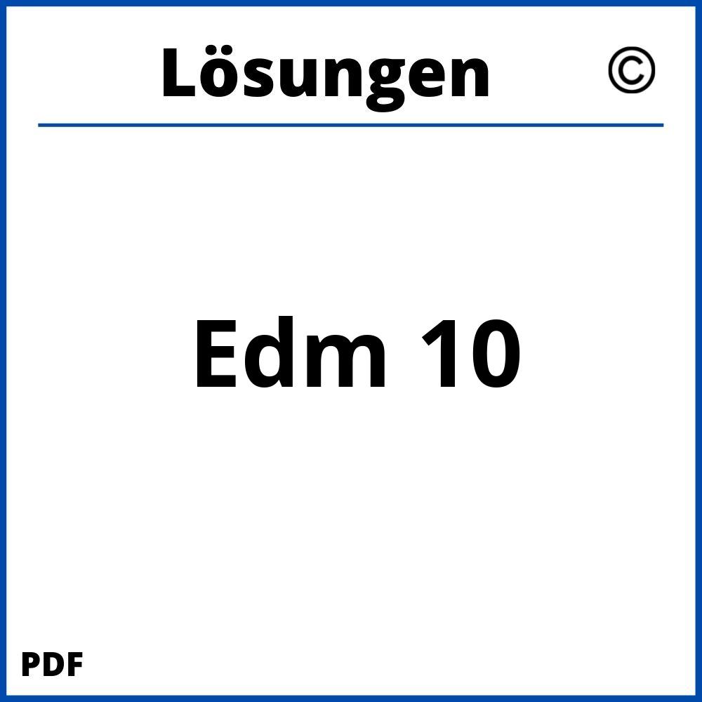 Edm 10 Lösungen Pdf