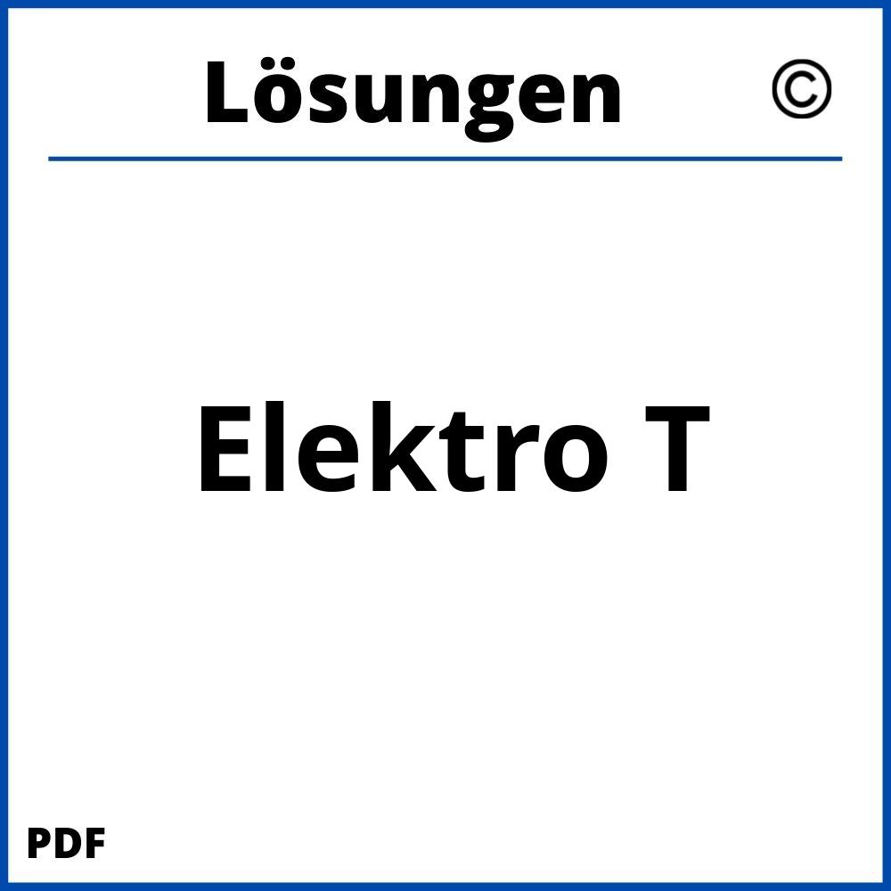 Elektro T Lösungen Pdf