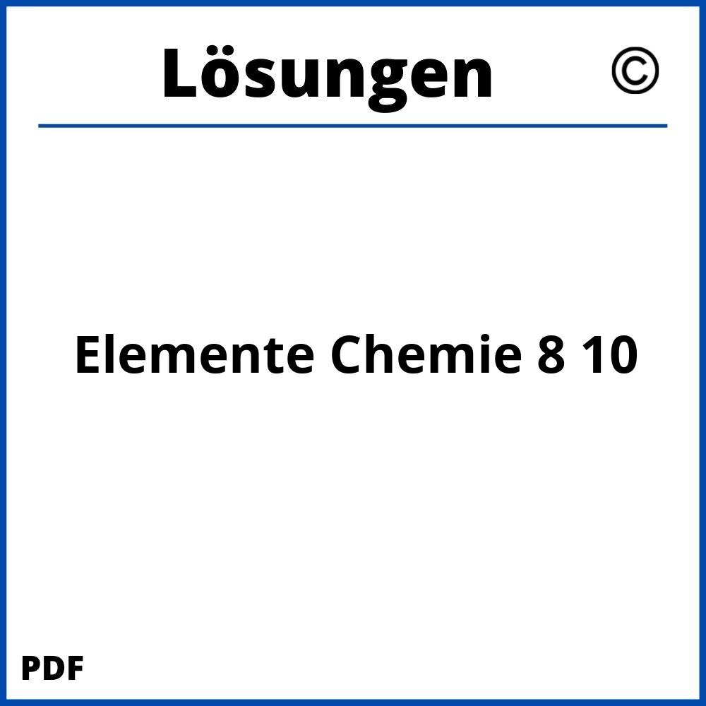 Elemente Chemie 8 10 Lösungen Pdf