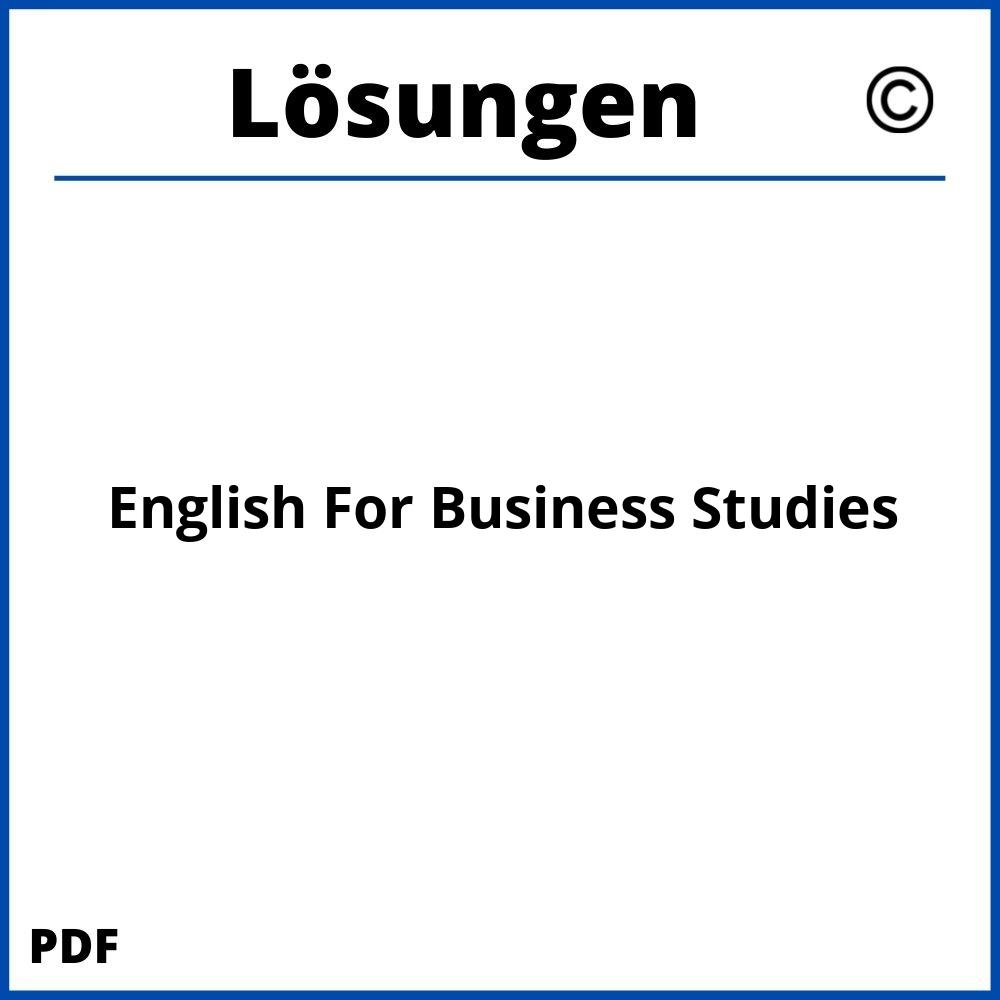 English For Business Studies Lösungen Pdf