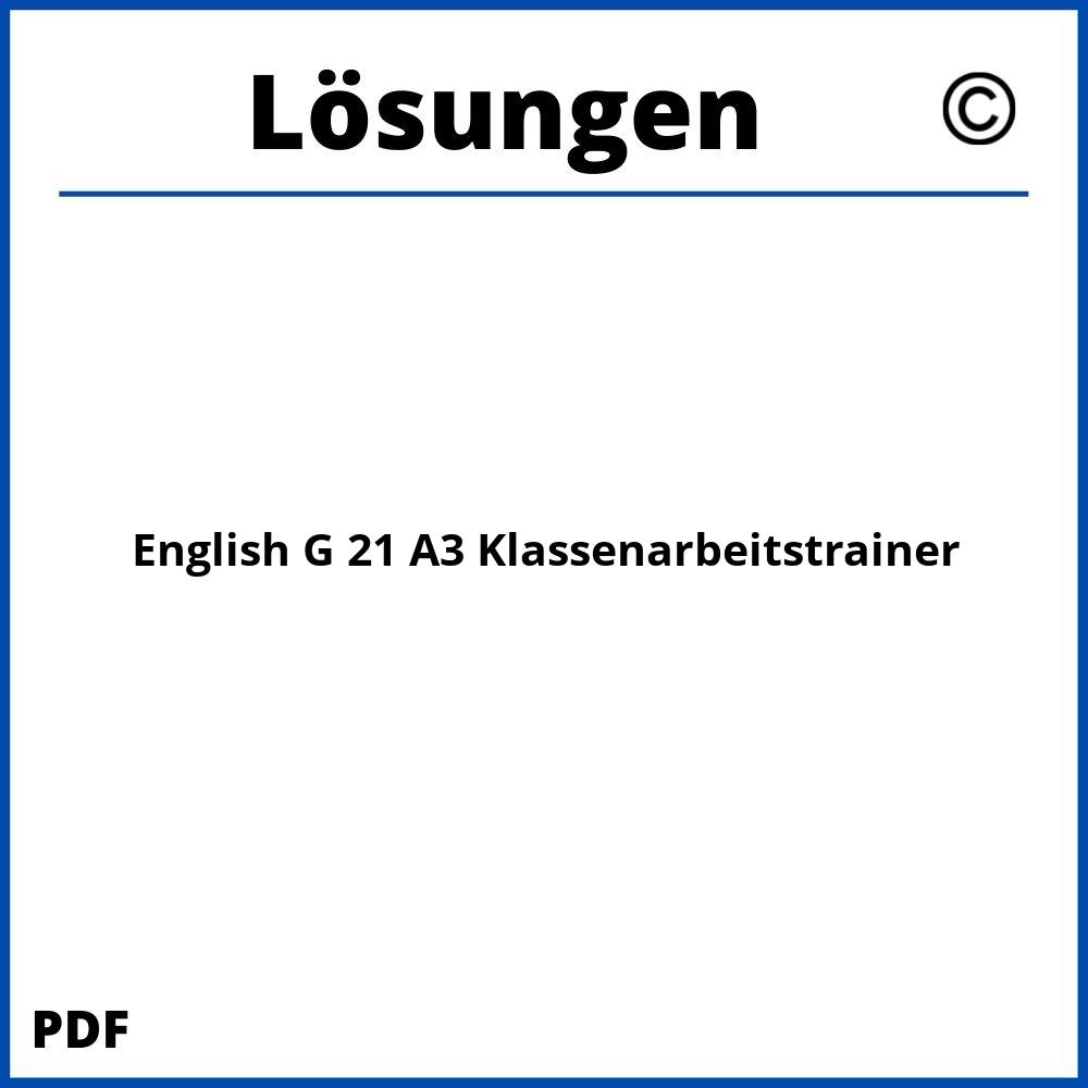English G 21 A3 Klassenarbeitstrainer Lösungen Pdf