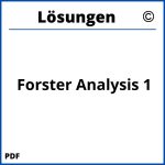 Forster Analysis 1 Lösungen Pdf