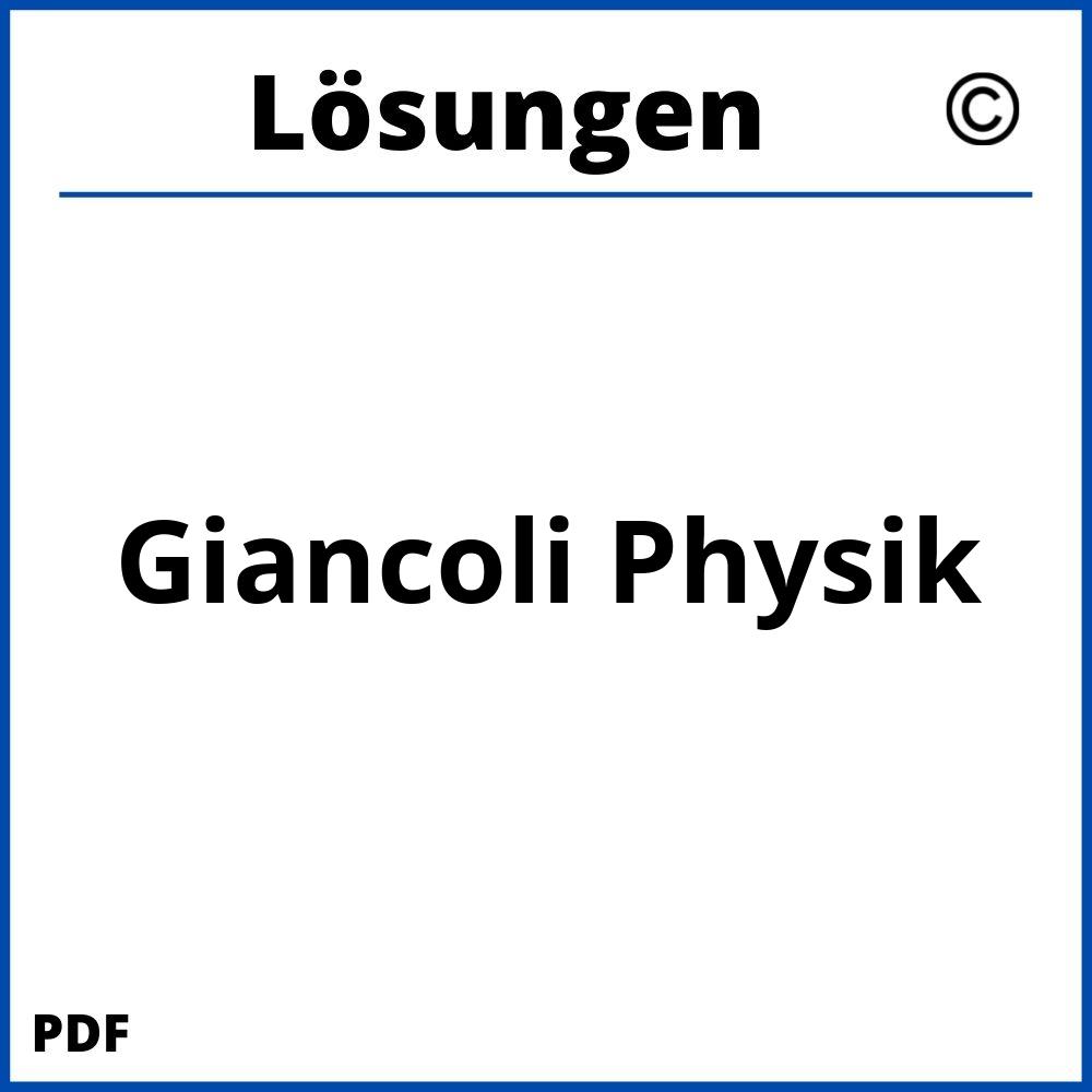 Giancoli Physik Lösungen Pdf