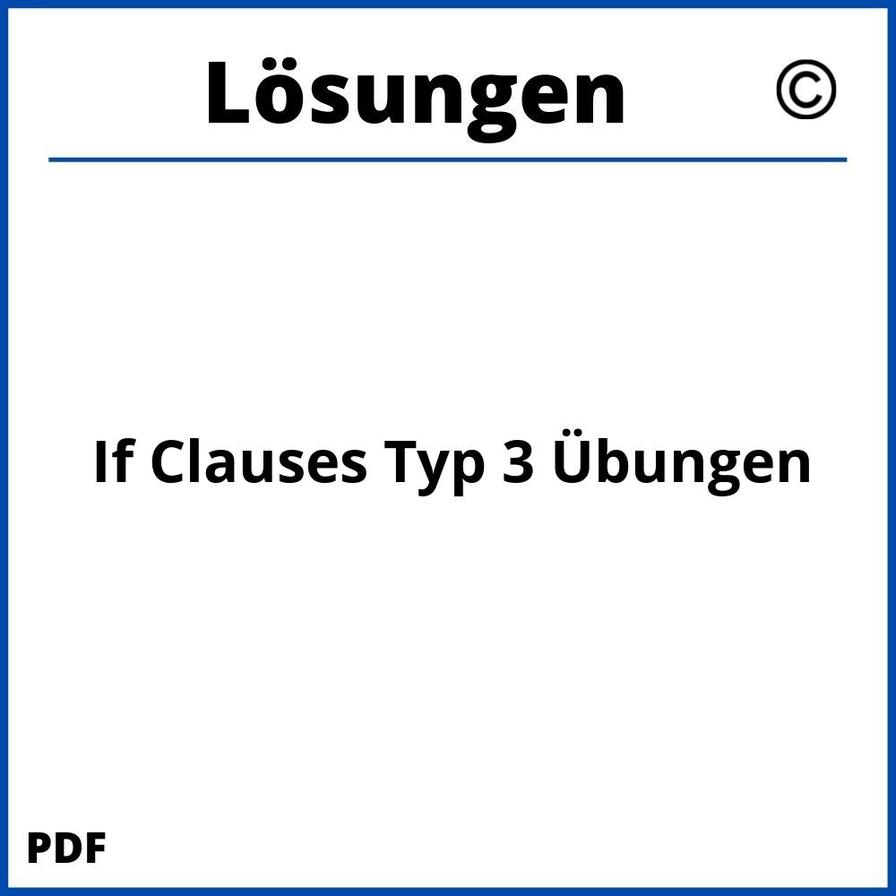 If Clauses Typ 3 Übungen Mit Lösungen Pdf