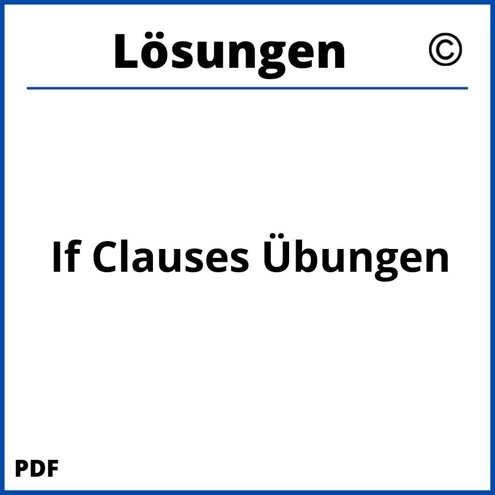 If Clauses Übungen Mit Lösungen Pdf