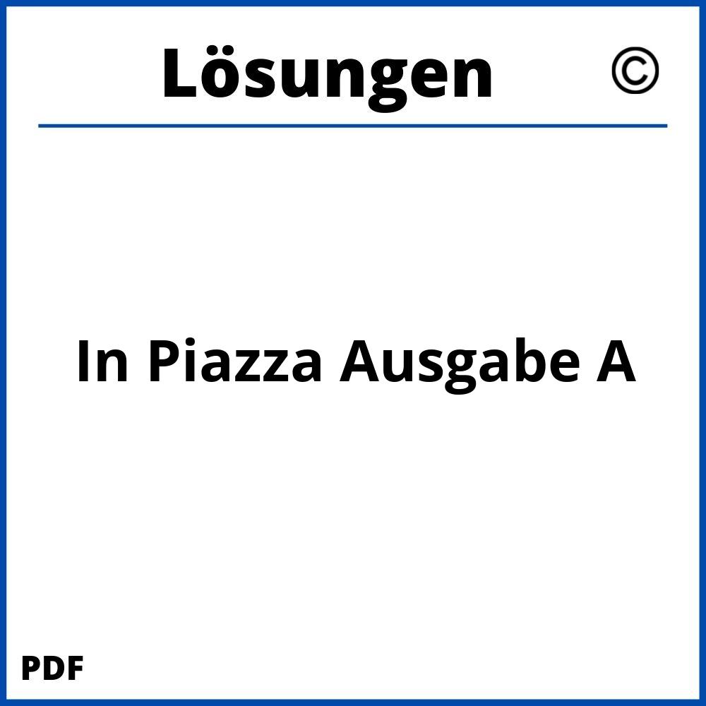 In Piazza Ausgabe A Lösungen Pdf