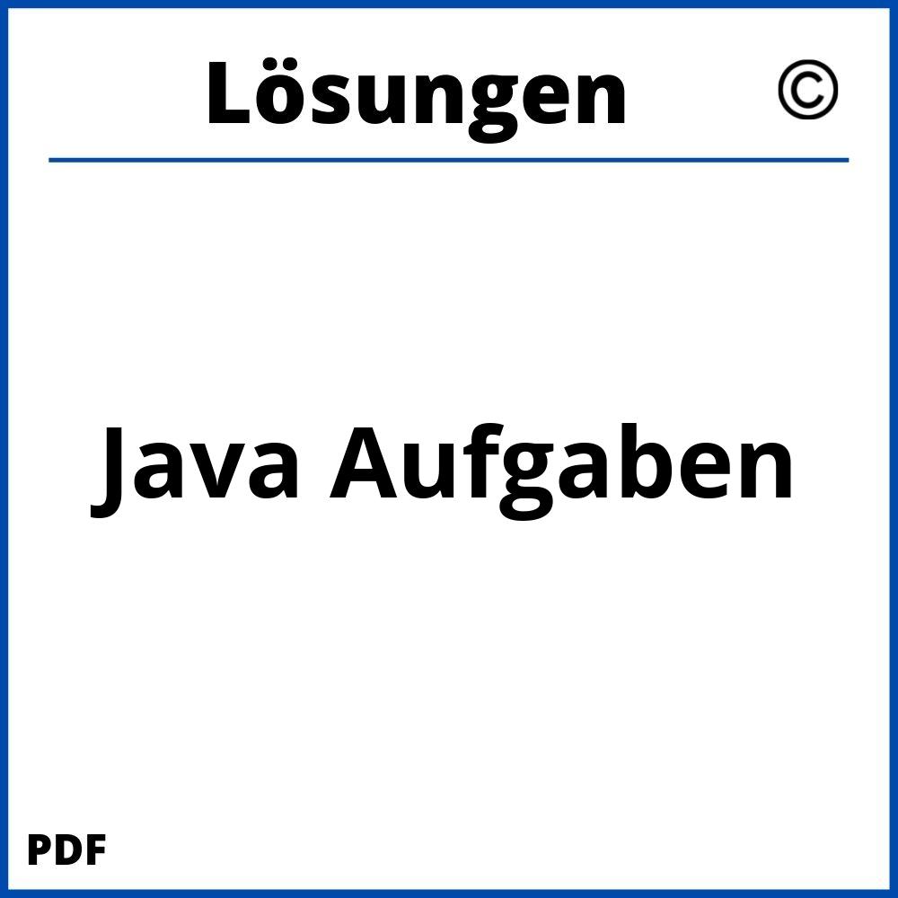 Java Aufgaben Mit Lösungen Pdf