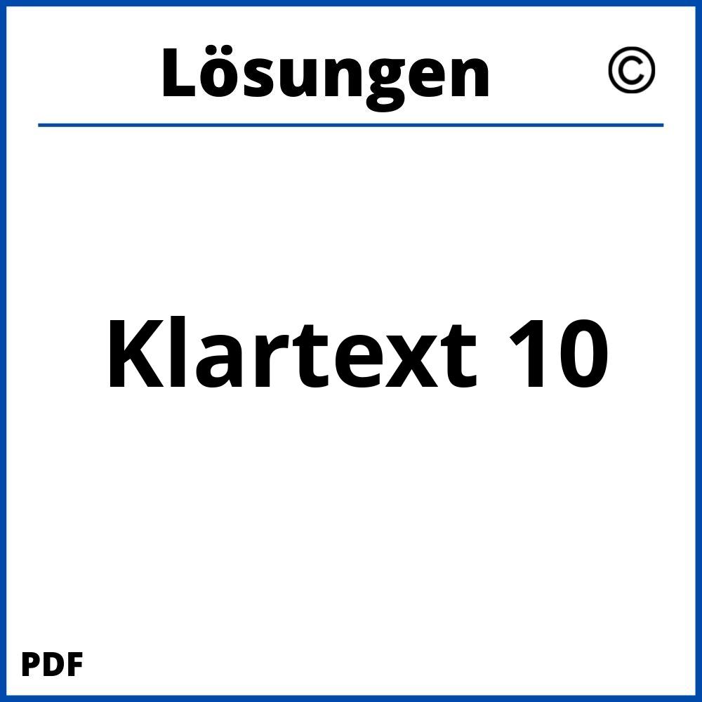 Klartext 10 Lösungen Pdf