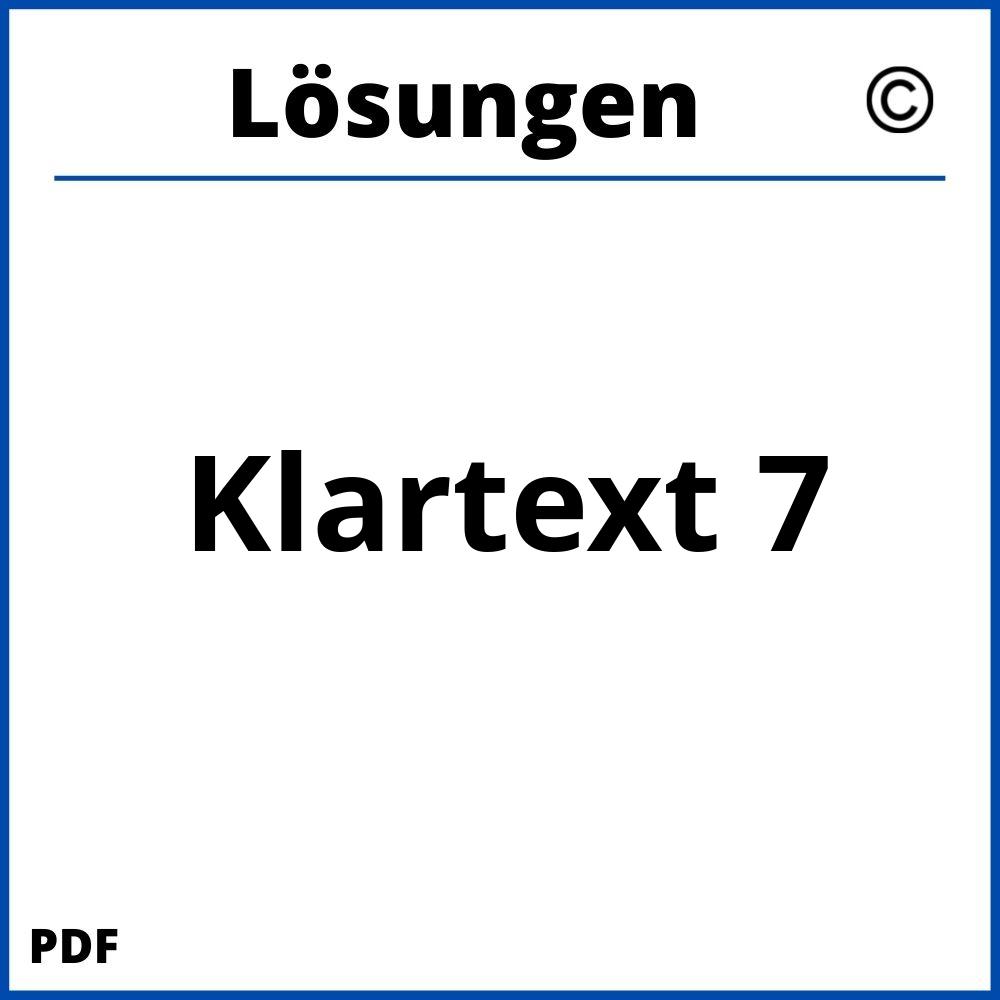 Klartext 7 Lösungen Pdf