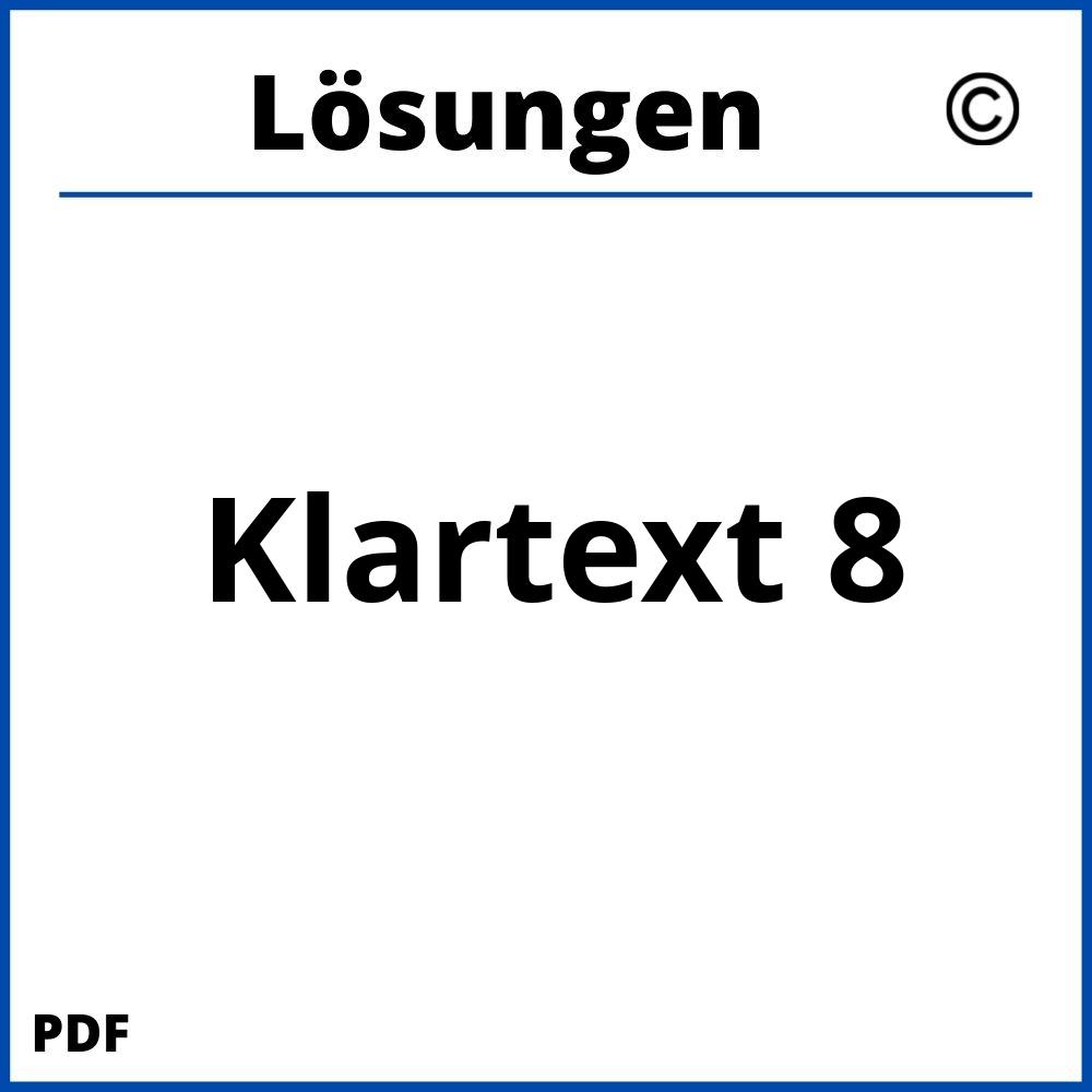 Klartext 8 Lösungen Pdf