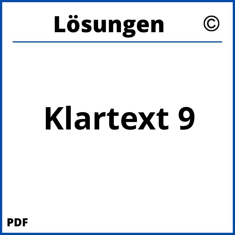 Klartext 9 Lösungen Pdf