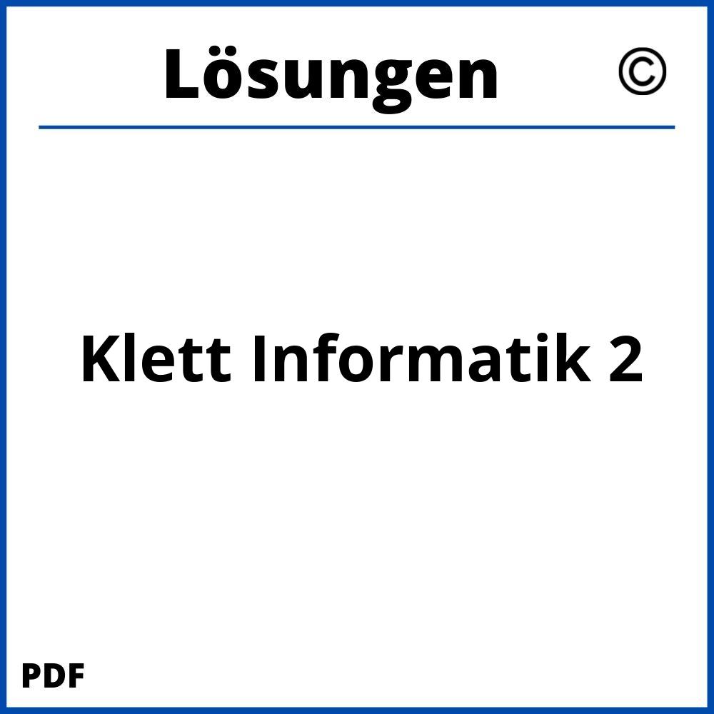 Klett Informatik 2 Lösungen Pdf