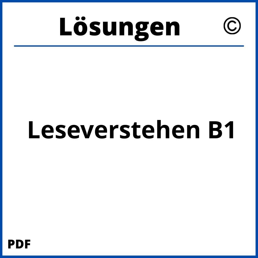 Leseverstehen B1 Mit Lösungen Pdf