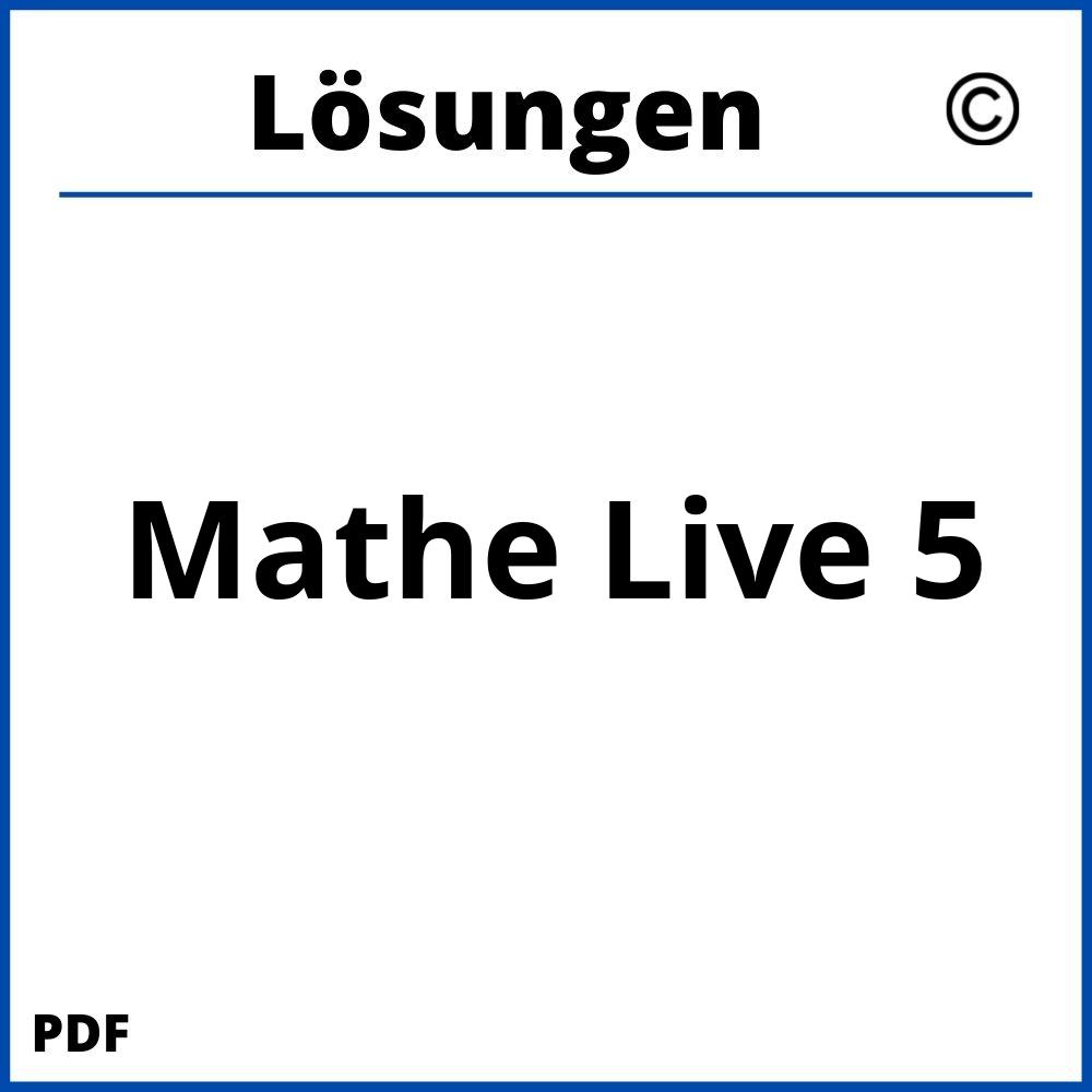 Mathe Live 5 Lösungen Pdf