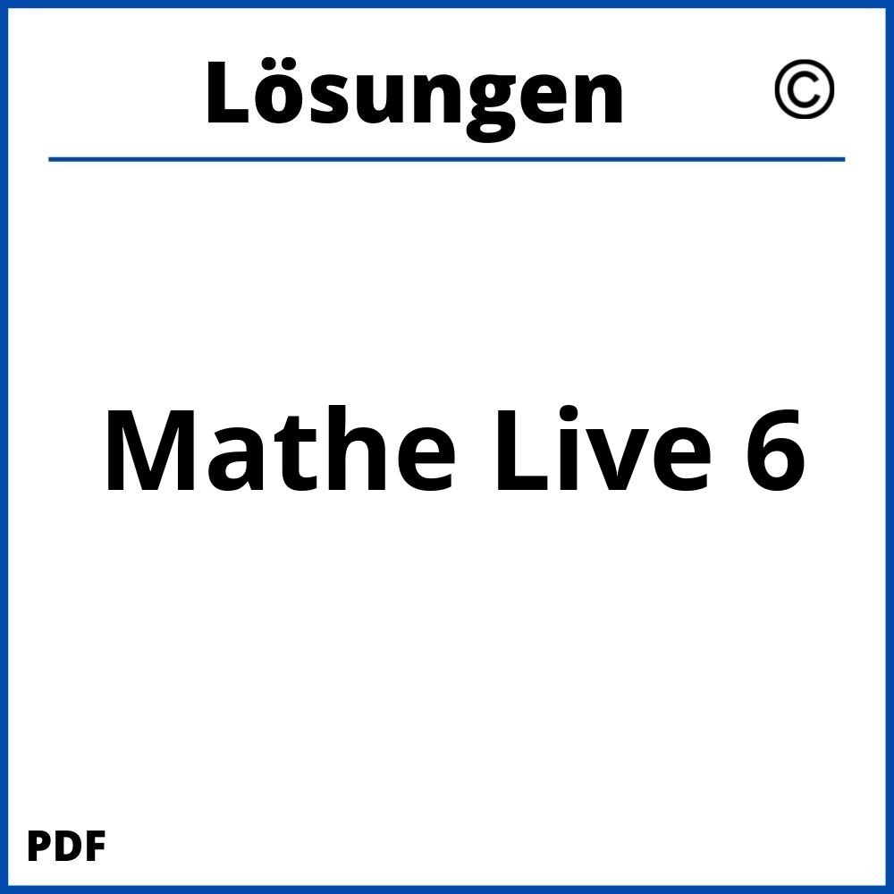 Mathe Live 6 Lösungen Pdf