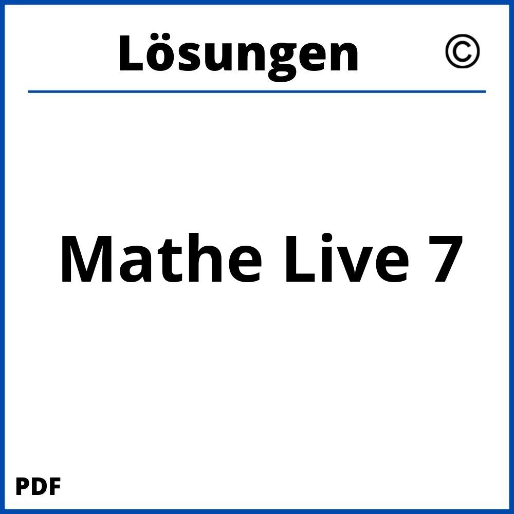 Mathe Live 7 Lösungen Pdf