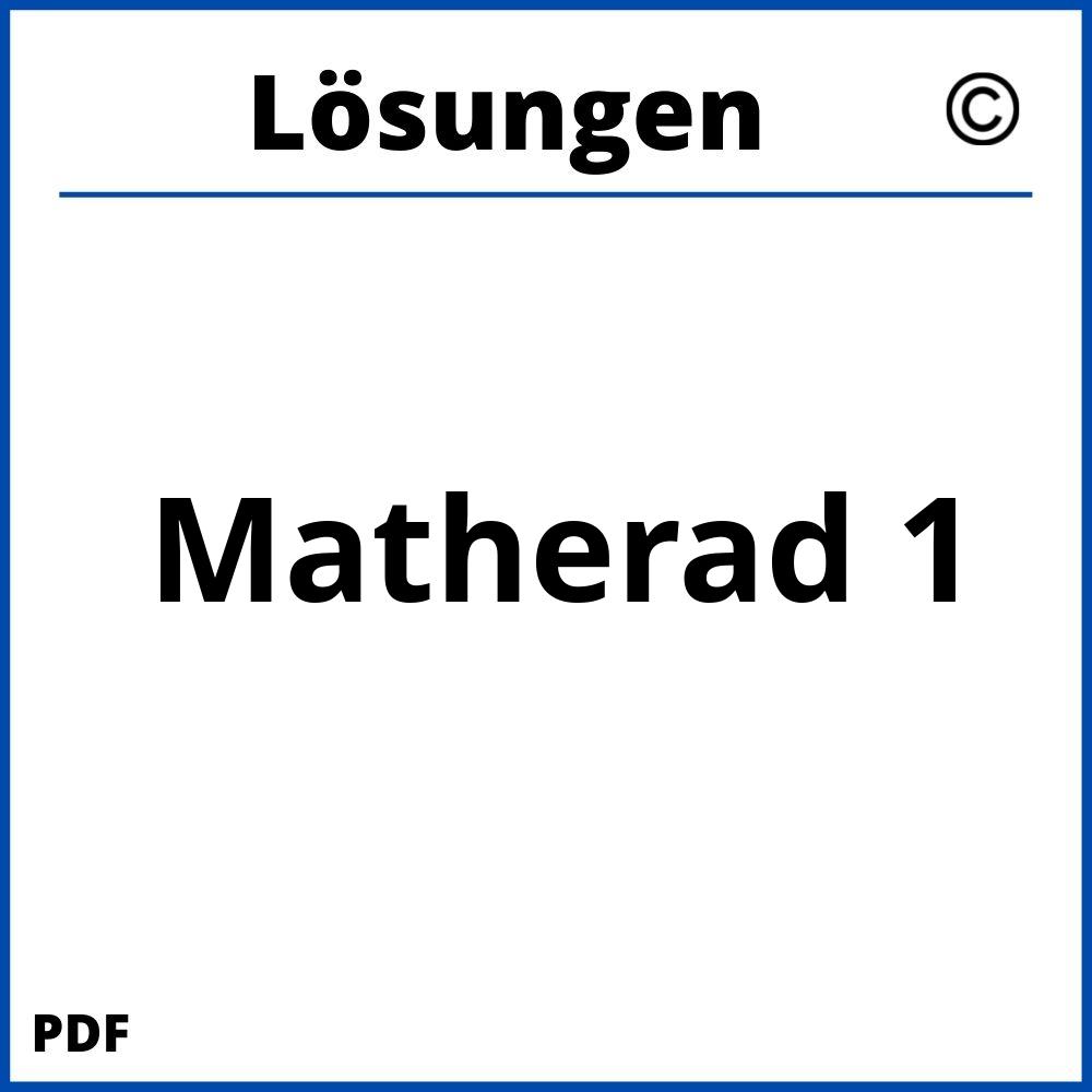 Matherad 1 Lösungen Pdf