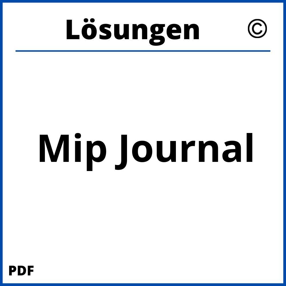 Mip Journal Lösungen Pdf