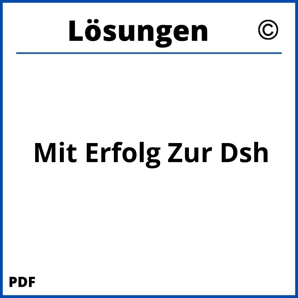 Mit Erfolg Zur Dsh Lösungen Pdf