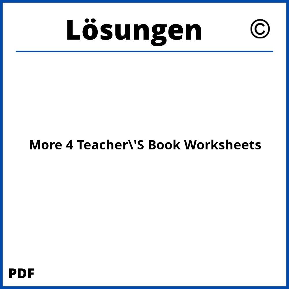 More 4 Teacher'S Book Worksheets Lösungen Pdf