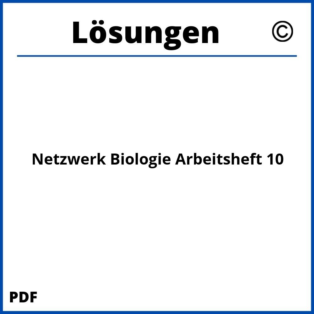 Netzwerk Biologie Arbeitsheft 10 Lösungen Pdf