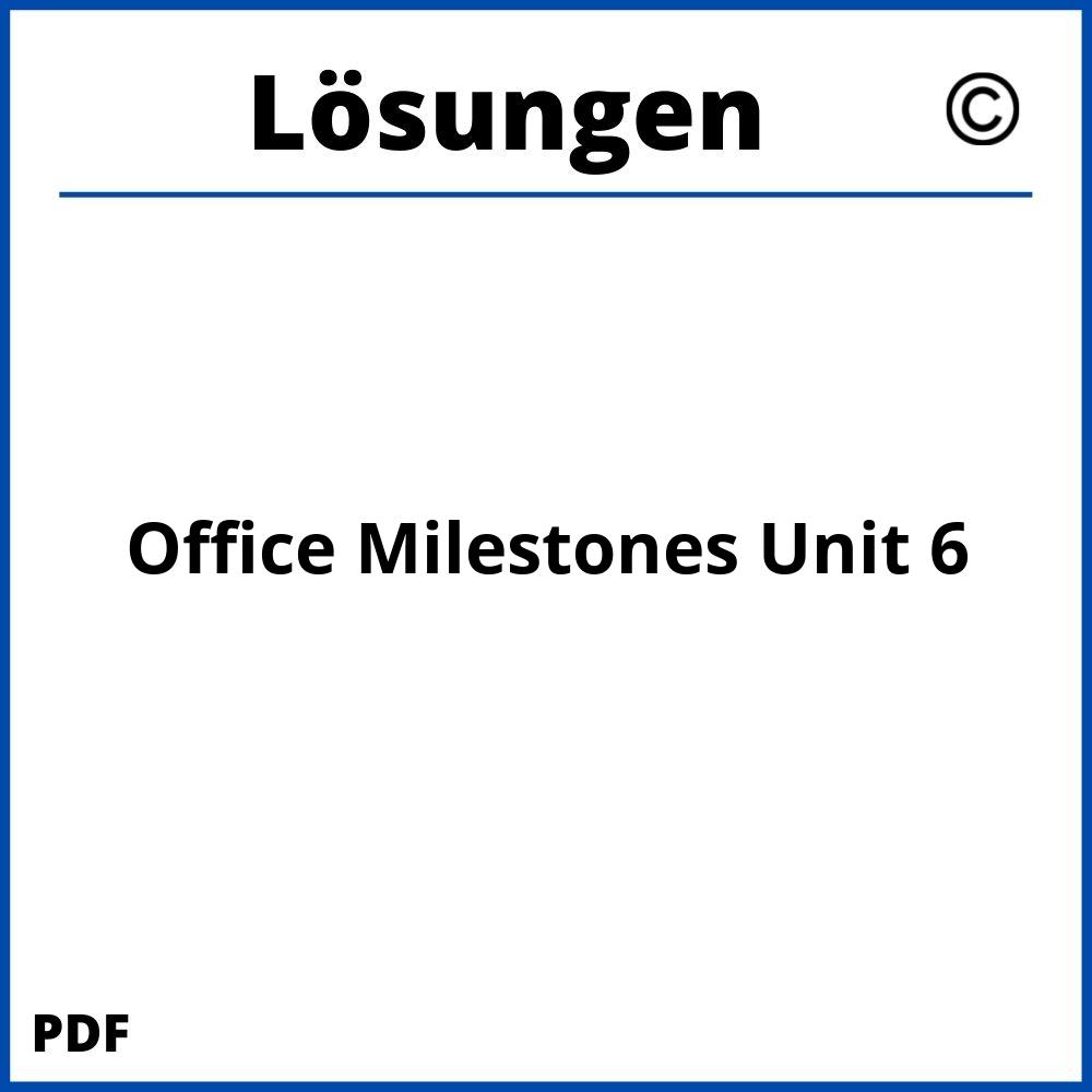Office Milestones Lösungen Pdf Unit 6
