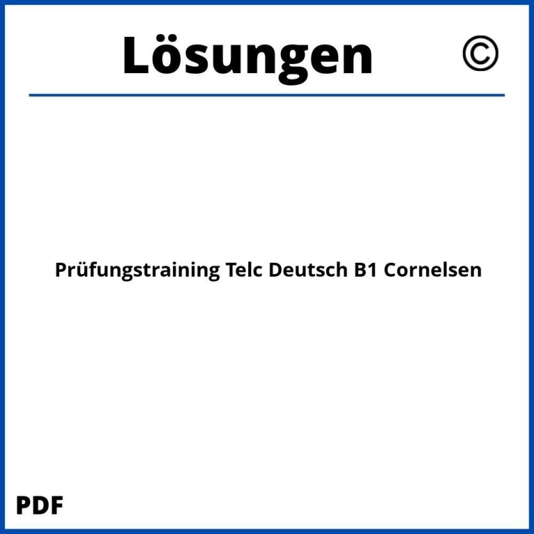 Cornelsen Prüfungstraining A2 Lösungen Pdf 2024