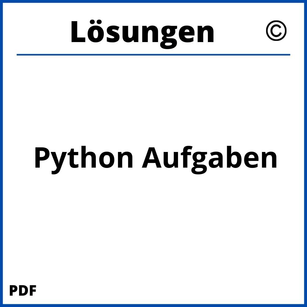 Python Aufgaben Mit Lösungen Pdf