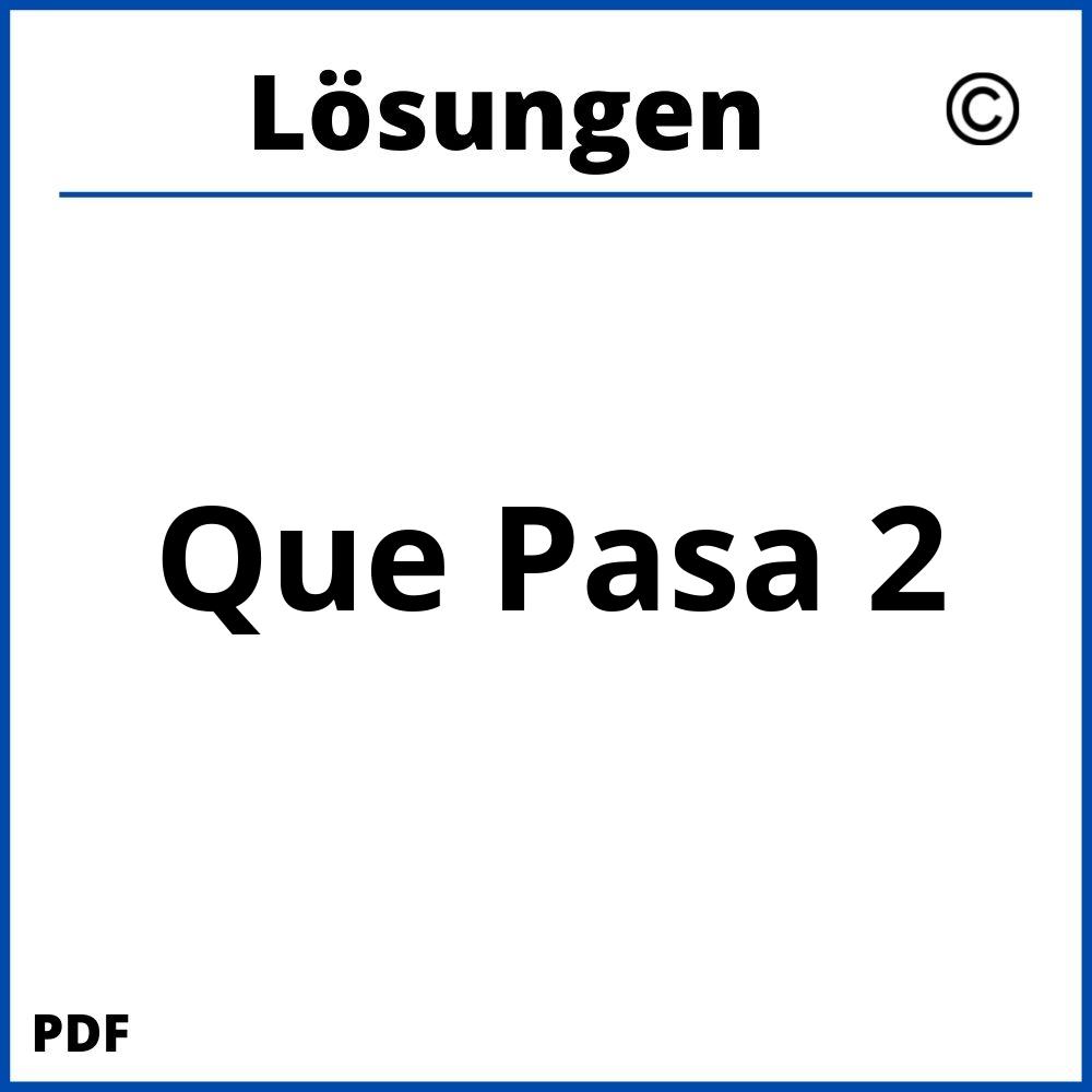 Qué Pasa 2 Lösungen Pdf