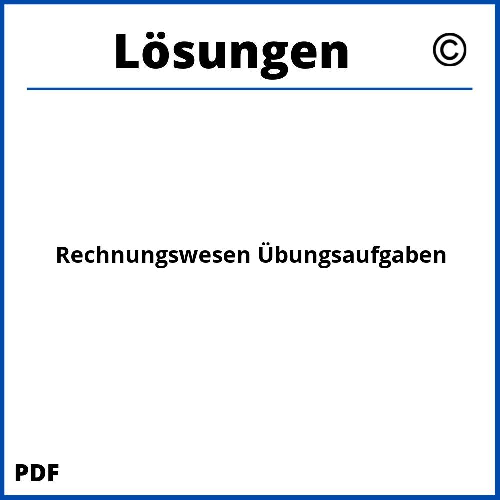 Rechnungswesen Übungsaufgaben Mit Lösungen Pdf