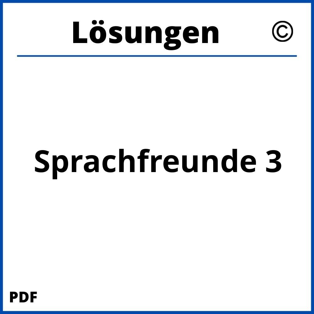 Sprachfreunde 3 Lösungen Pdf