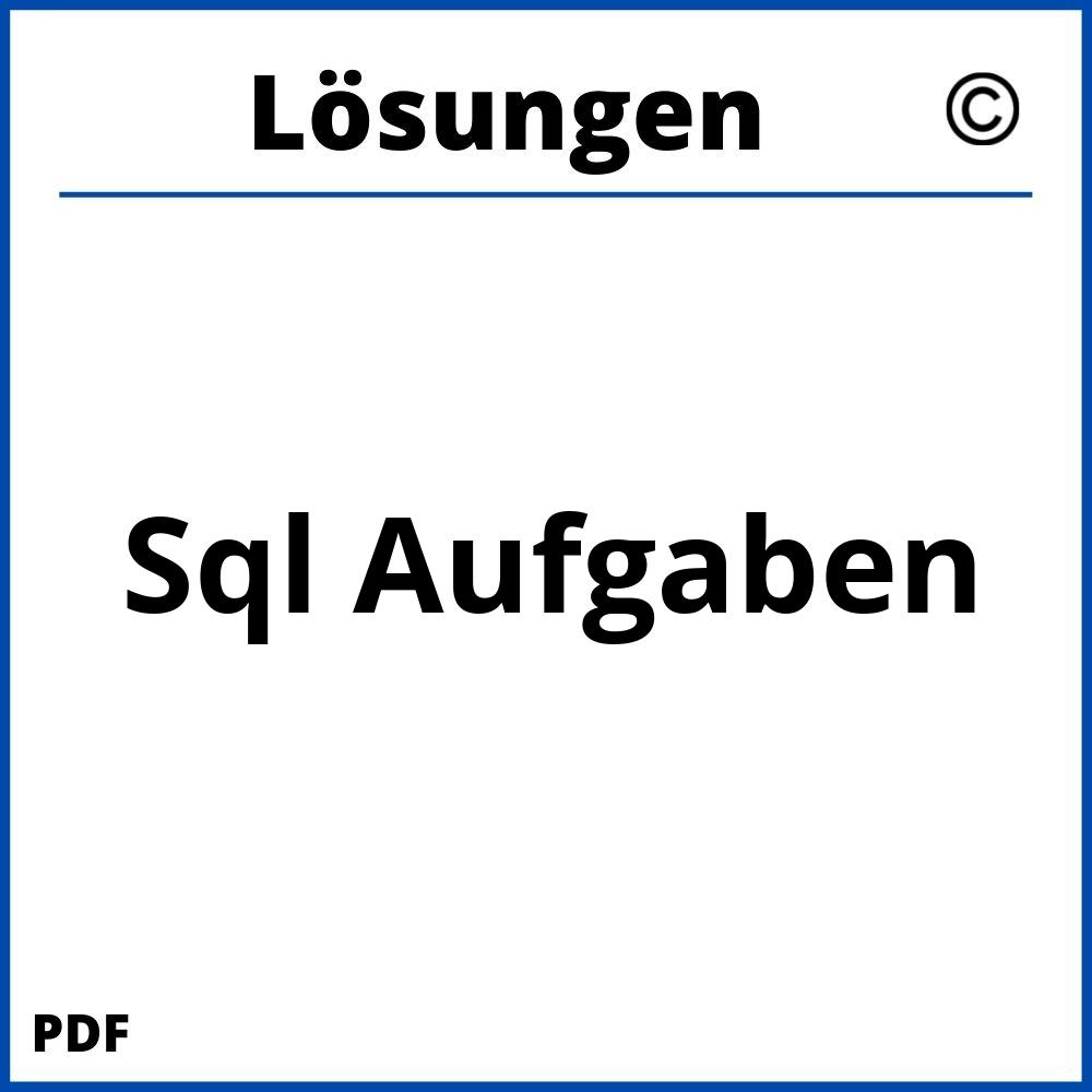 Sql Aufgaben Mit Lösungen Pdf