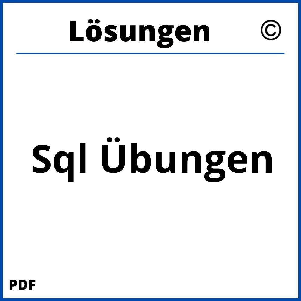 Sql Übungen Mit Lösungen Pdf