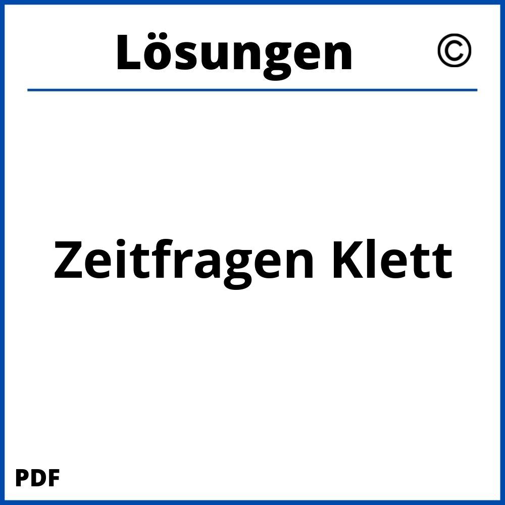 Zeitfragen Klett Lösungen Pdf